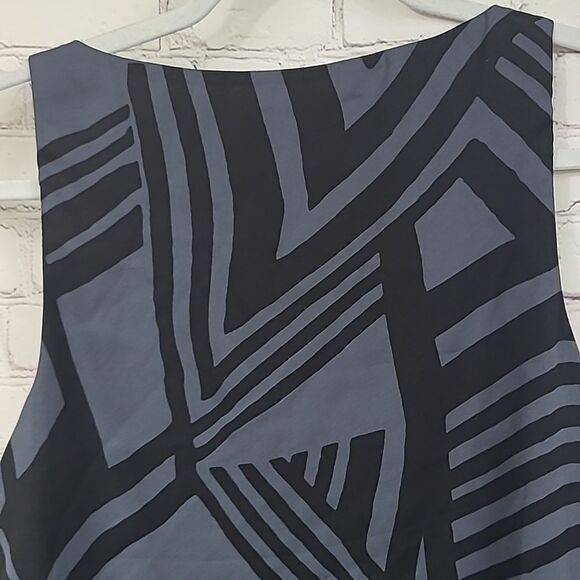 LOFT Abstract Zebra Fluid Tank Sleeveless Black/Grey Printed Blouse Shell Top XS - Picture 7 of 8